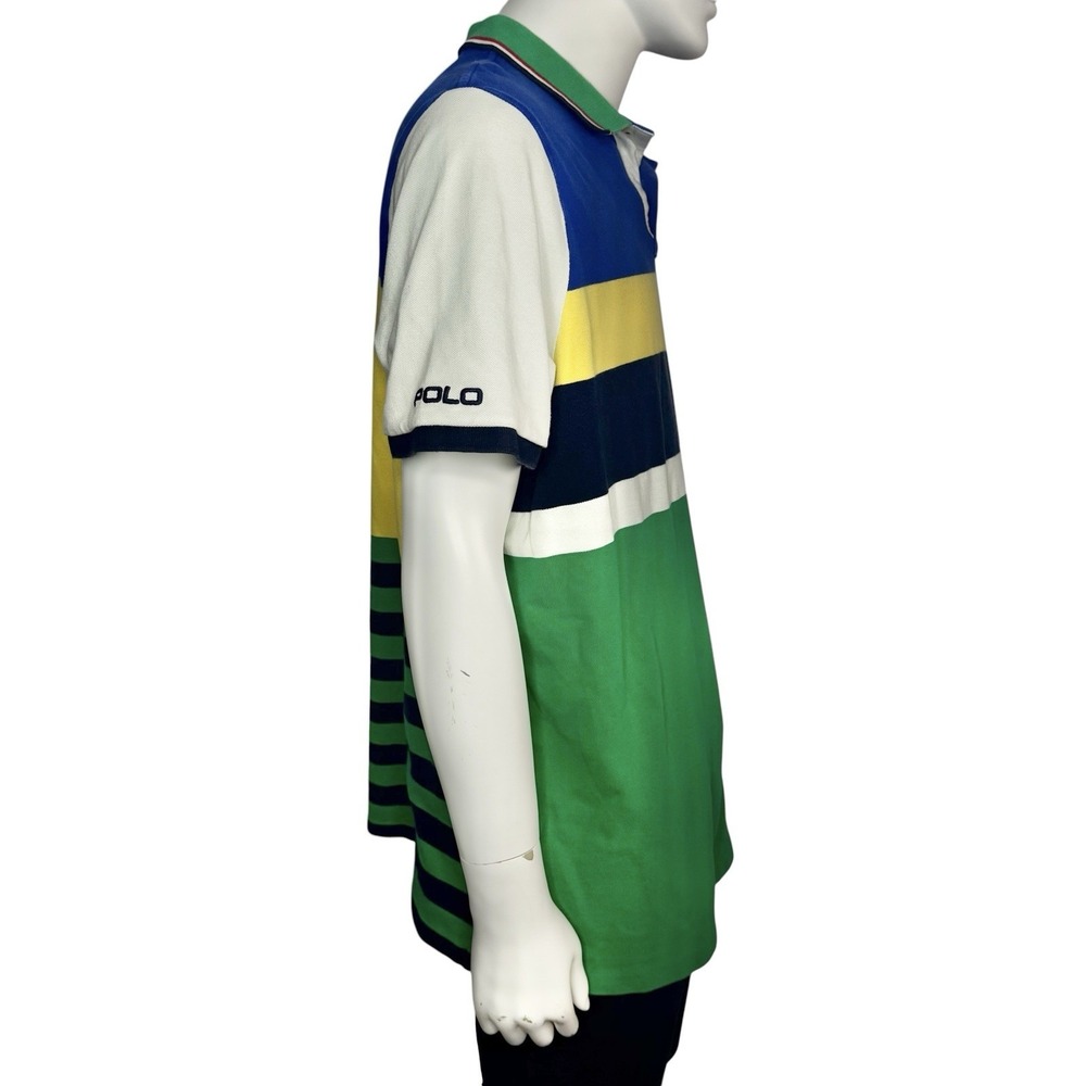 Polo Ralph Lauren Men's Blue Multi Color Block Classic Fit Polo Size XXL - Picture 3 of 8